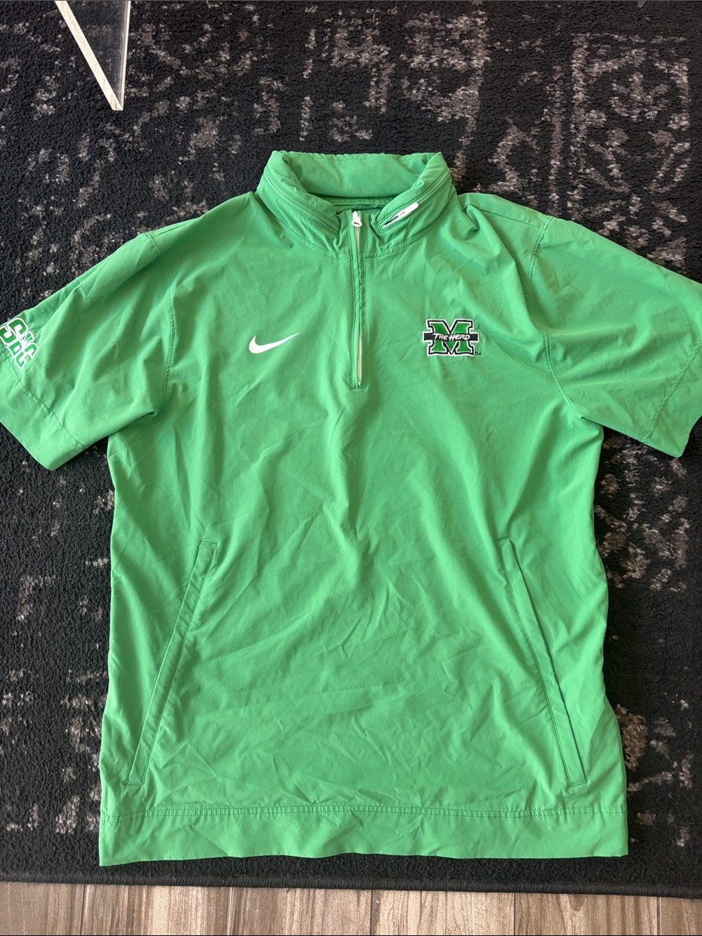 Nike Marshall Thundering Herd Quarter Zip Short Sleeve Hot Jacket